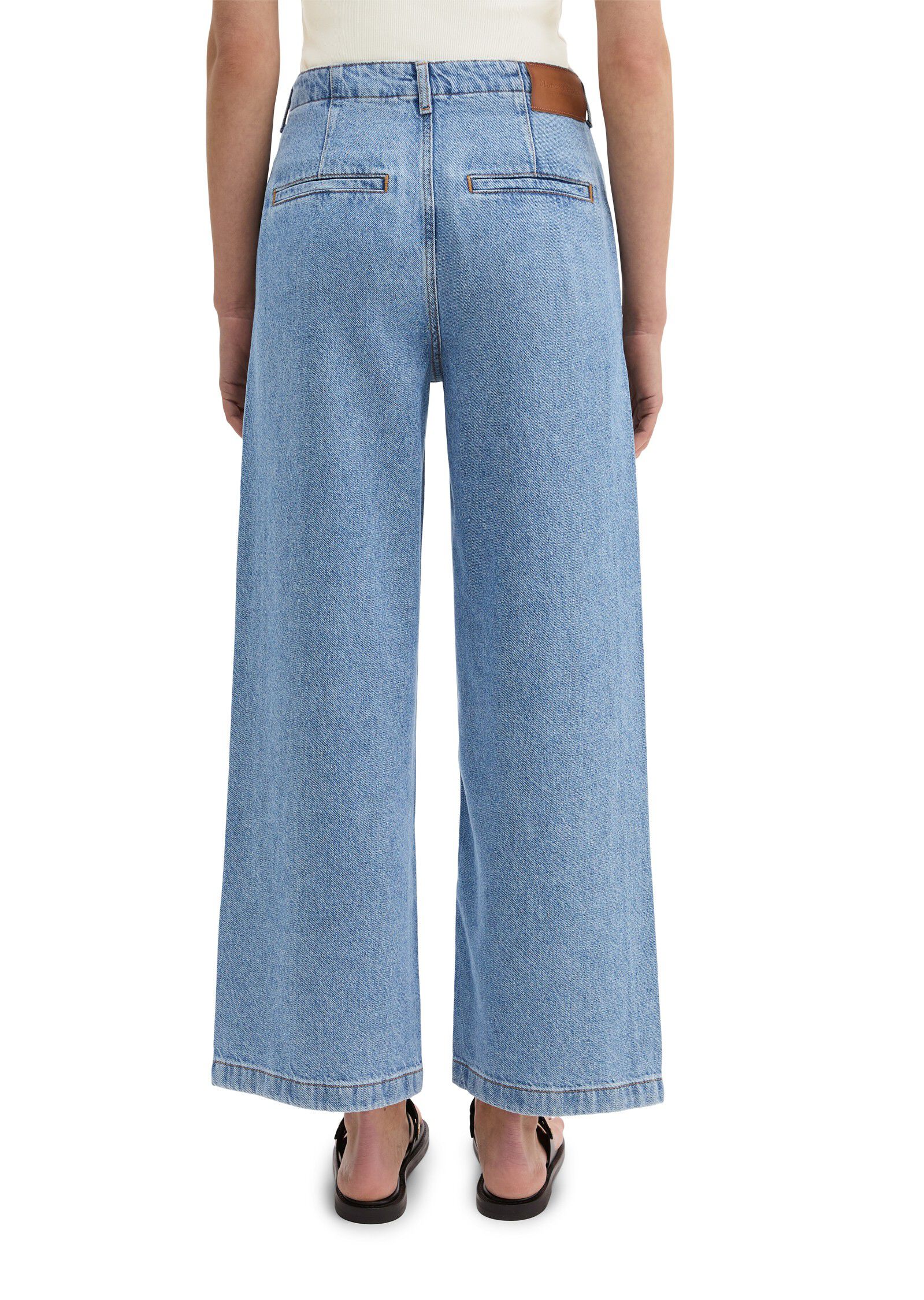 Denim trouser, wide fit, cropped le