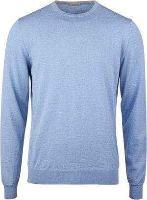 Pullover Knitted Crew Neck With Patch Merino Wool