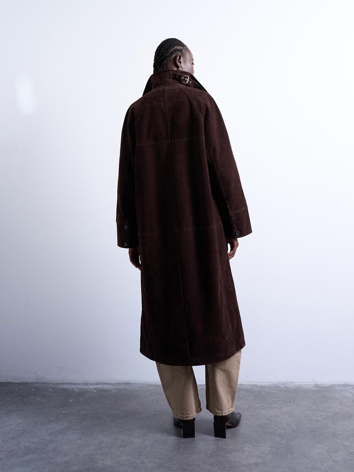 TSRIKKE LONG COAT FAUX SUEDE