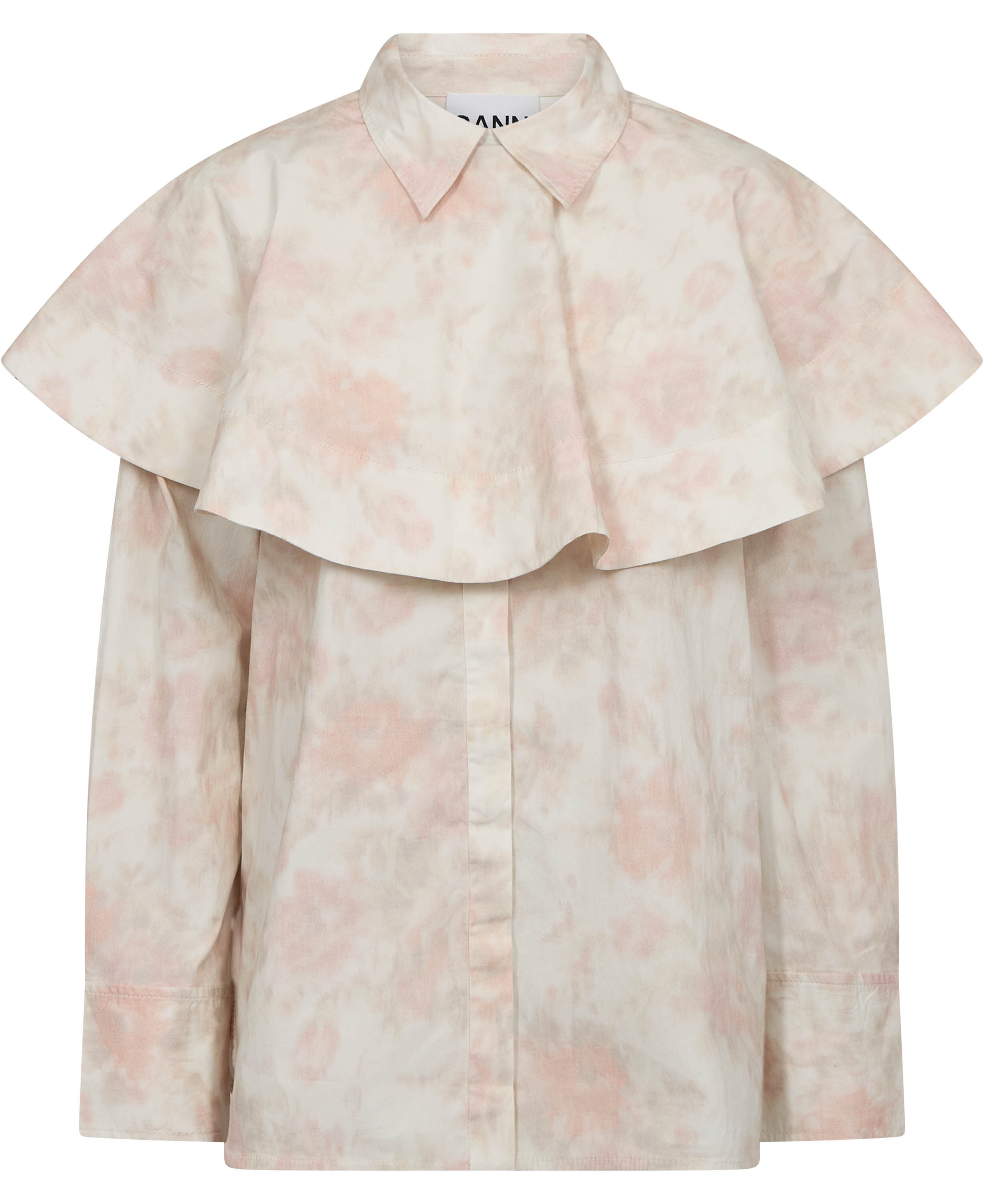 Printed Stretch Cotton Circle Colla