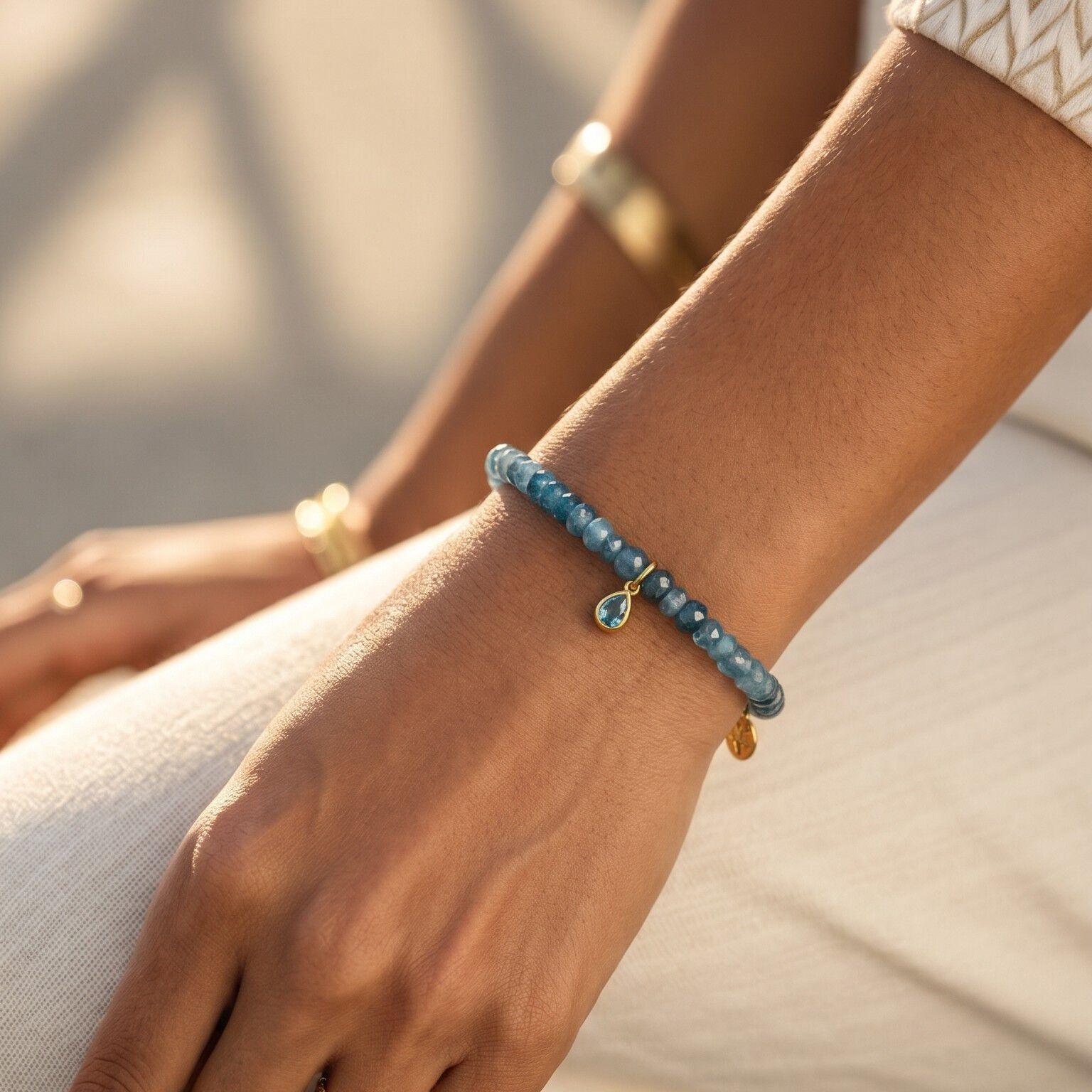 Blue Topaz Water Drop Bracelet