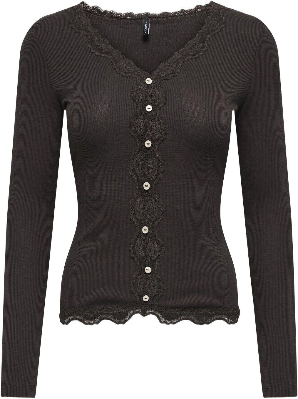 ONLENEA L/S LACE MIX PLACKET TOP JR