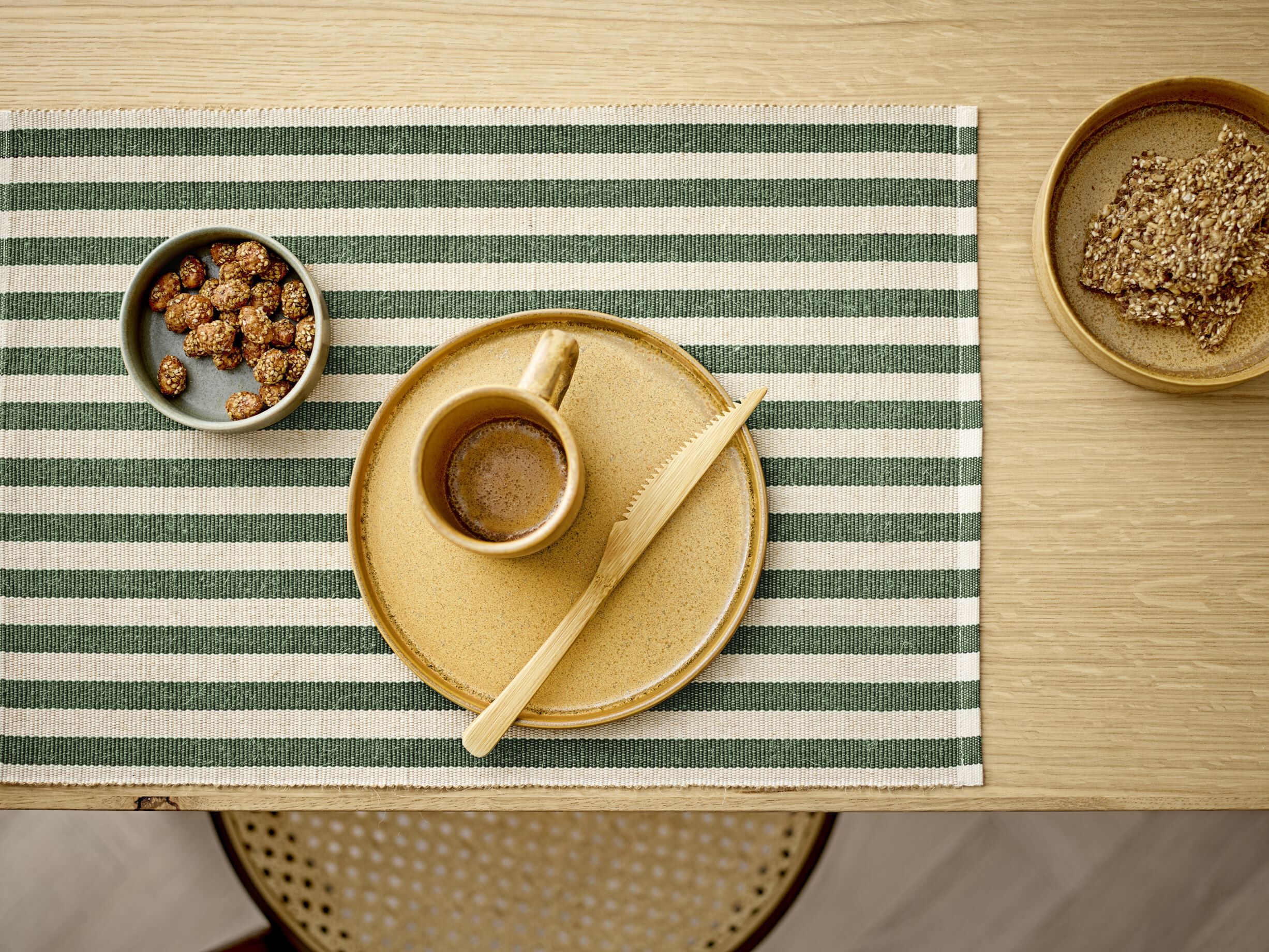 D&aelig;kkeserviet 33x48 2-pk Statement Stripe Green