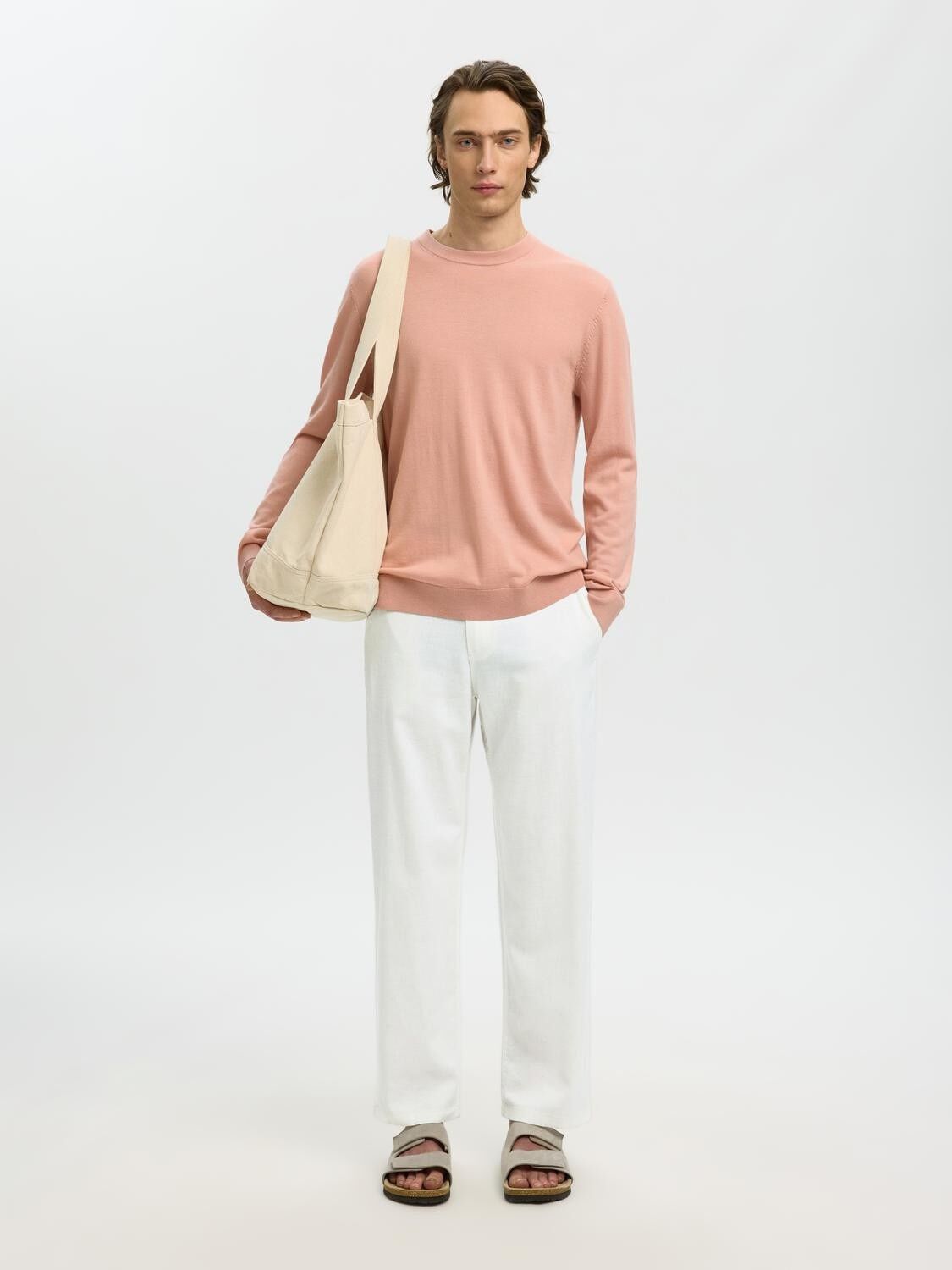 SLH220-LOOSE BRODY LINEN BLD PANT N