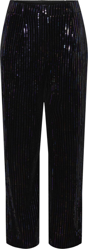 YASELIVA SEQUIN HW STRAIGHT PANT -