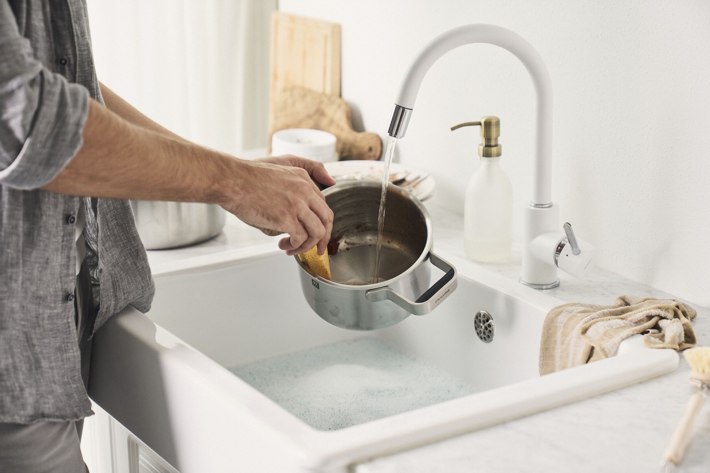 Pure Gryde- og pandes&aelig;t, 5-dele, 18/10 rustfrit st&aring;l