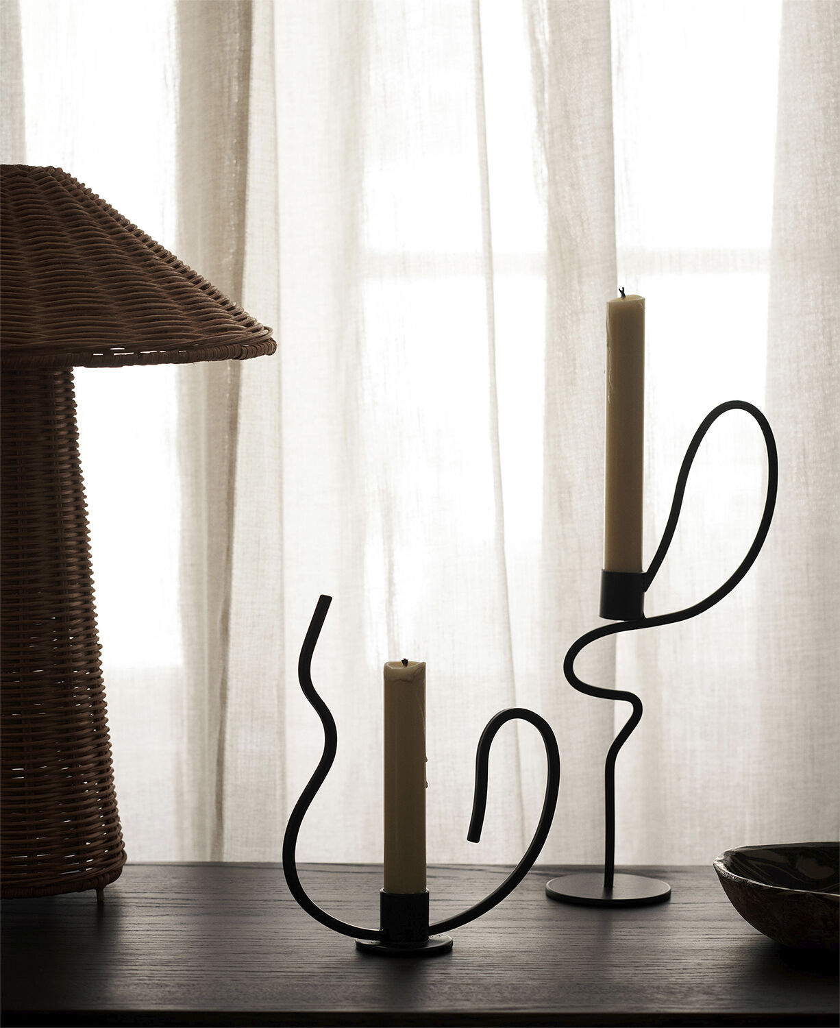 Valse Candle Holder - High - Black