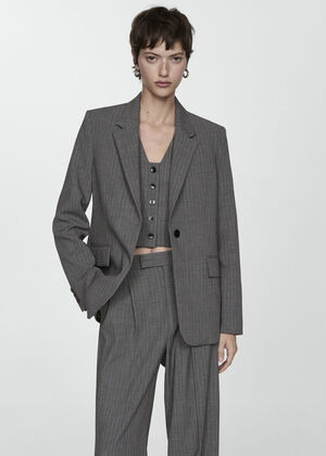 Pinstripe suit blazer