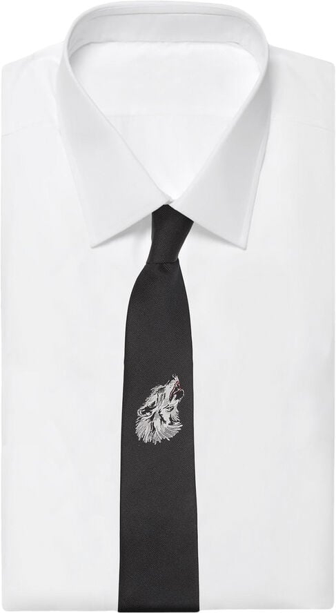 Black Wolf Silk Tie