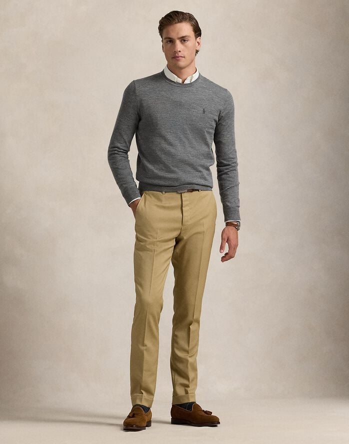 Slim Fit Washable Wool Crewneck Sweater