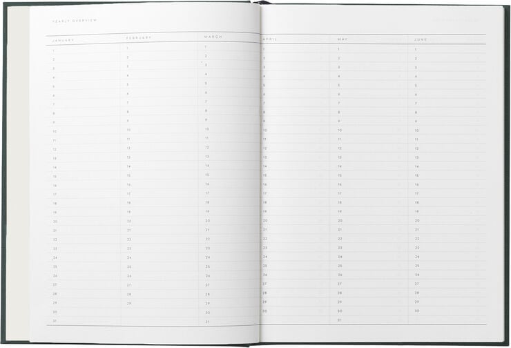 Business Notesbog med dagsplan og mødereferat, Grøn