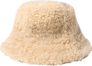 Fluffy bucket hat in soft faux fur.