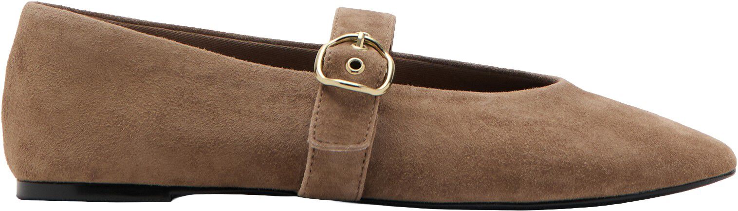 Buckle suede ballerina