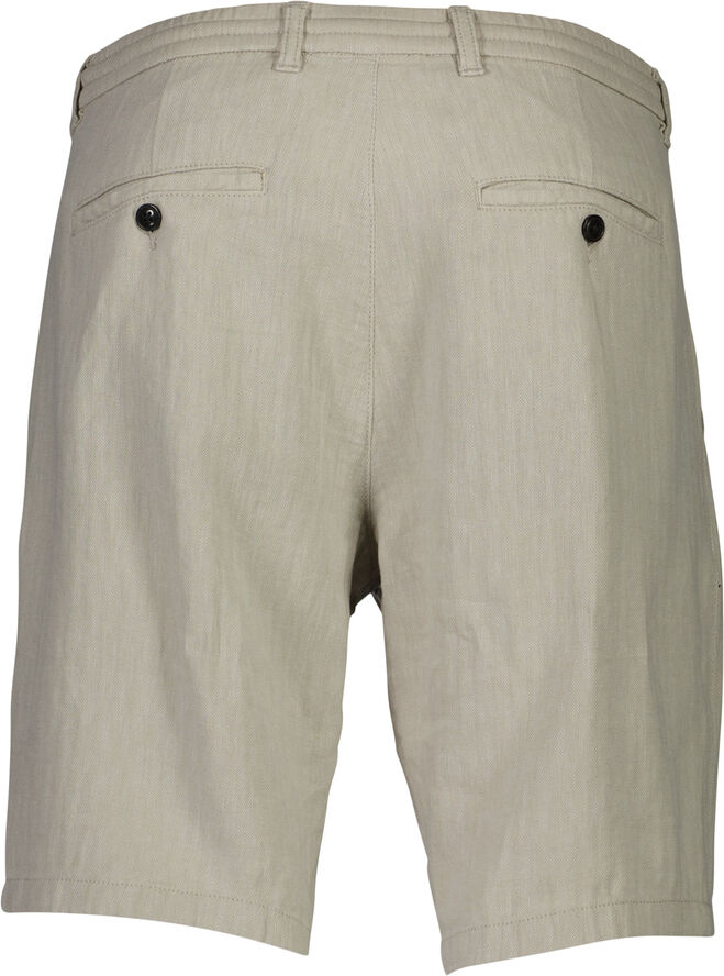 Linen blend herringbone shorts