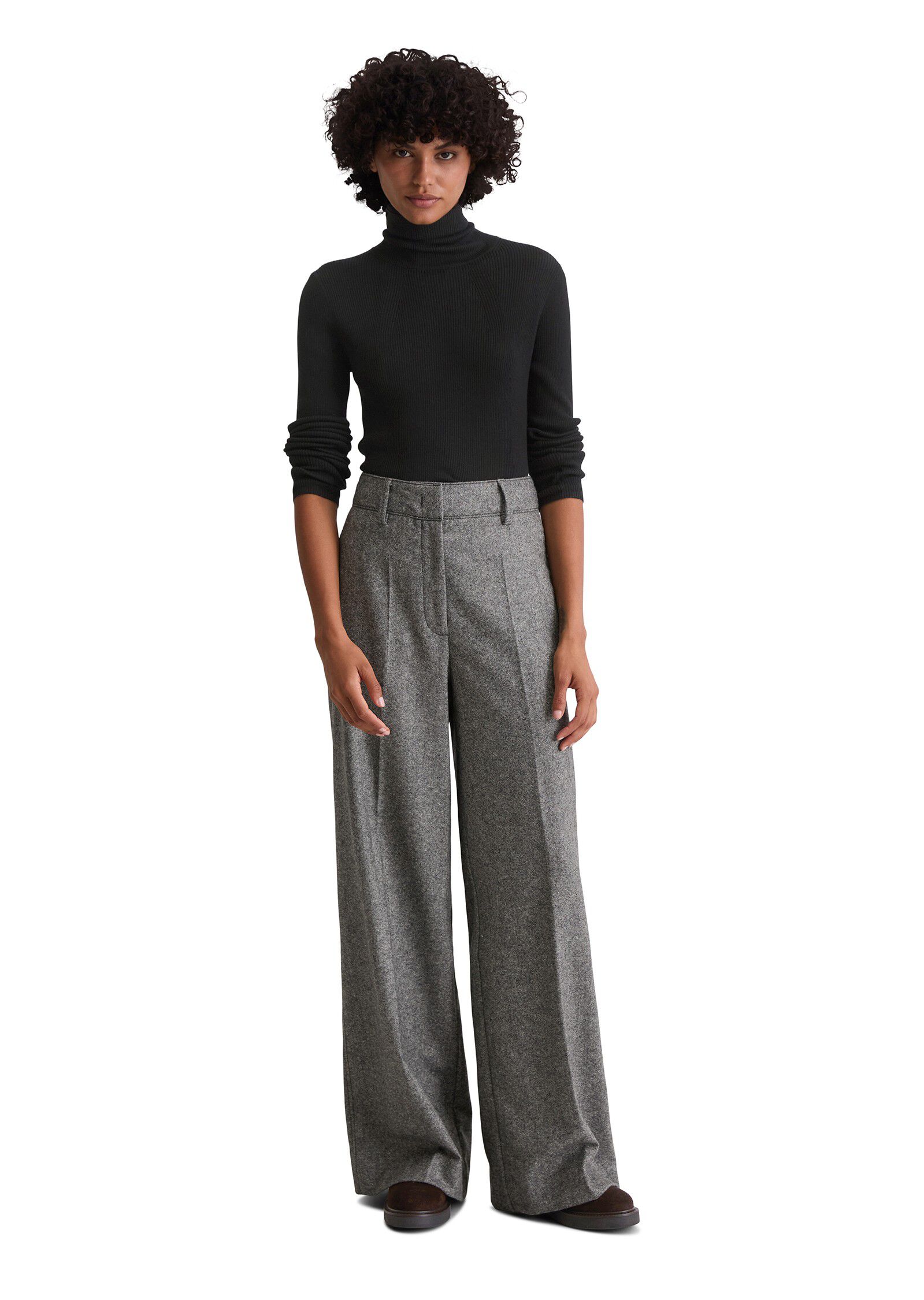 Pants, wide leg, tailored, zip fly