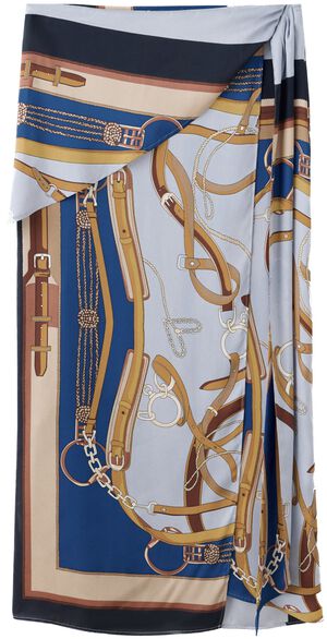 Printed skirt with knot detail