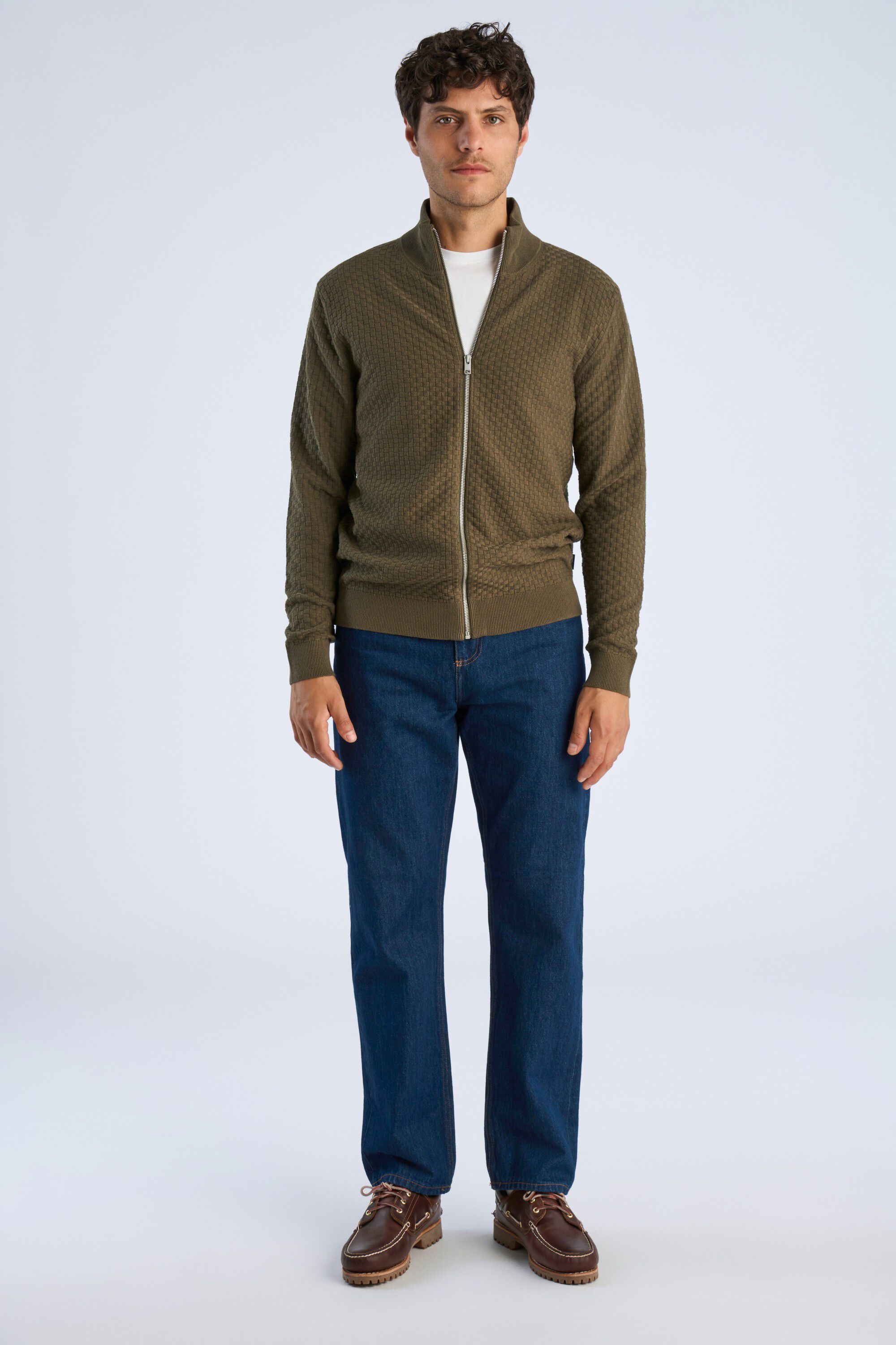 Knitted zip cardigan
