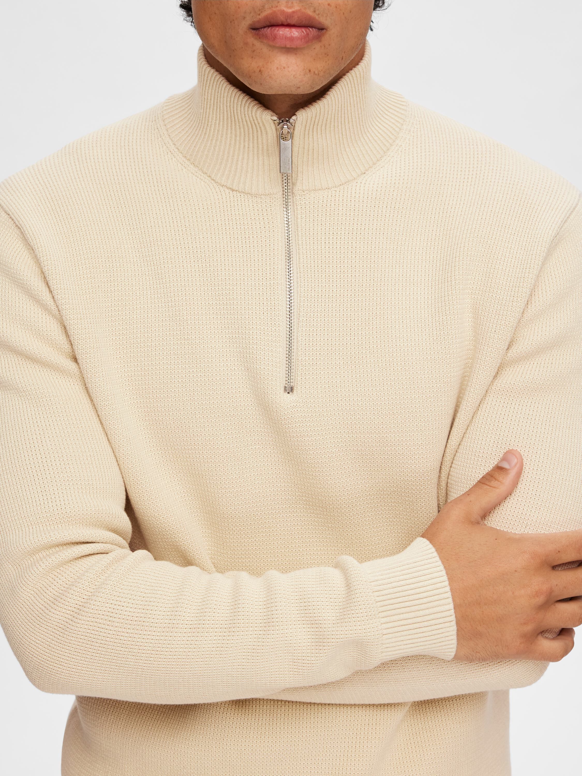 SLHDANE LS KNIT STRUCTURE HALF ZIP
