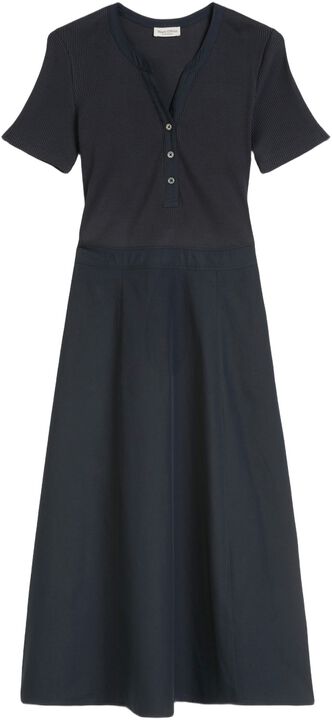 Jersey dress, polo collar, poplin p