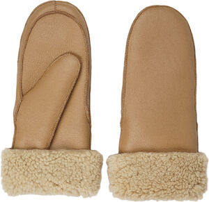 VINSON - MITTENS - SHEEP SKIN WITH CURLY SHEARLING AROUND TH