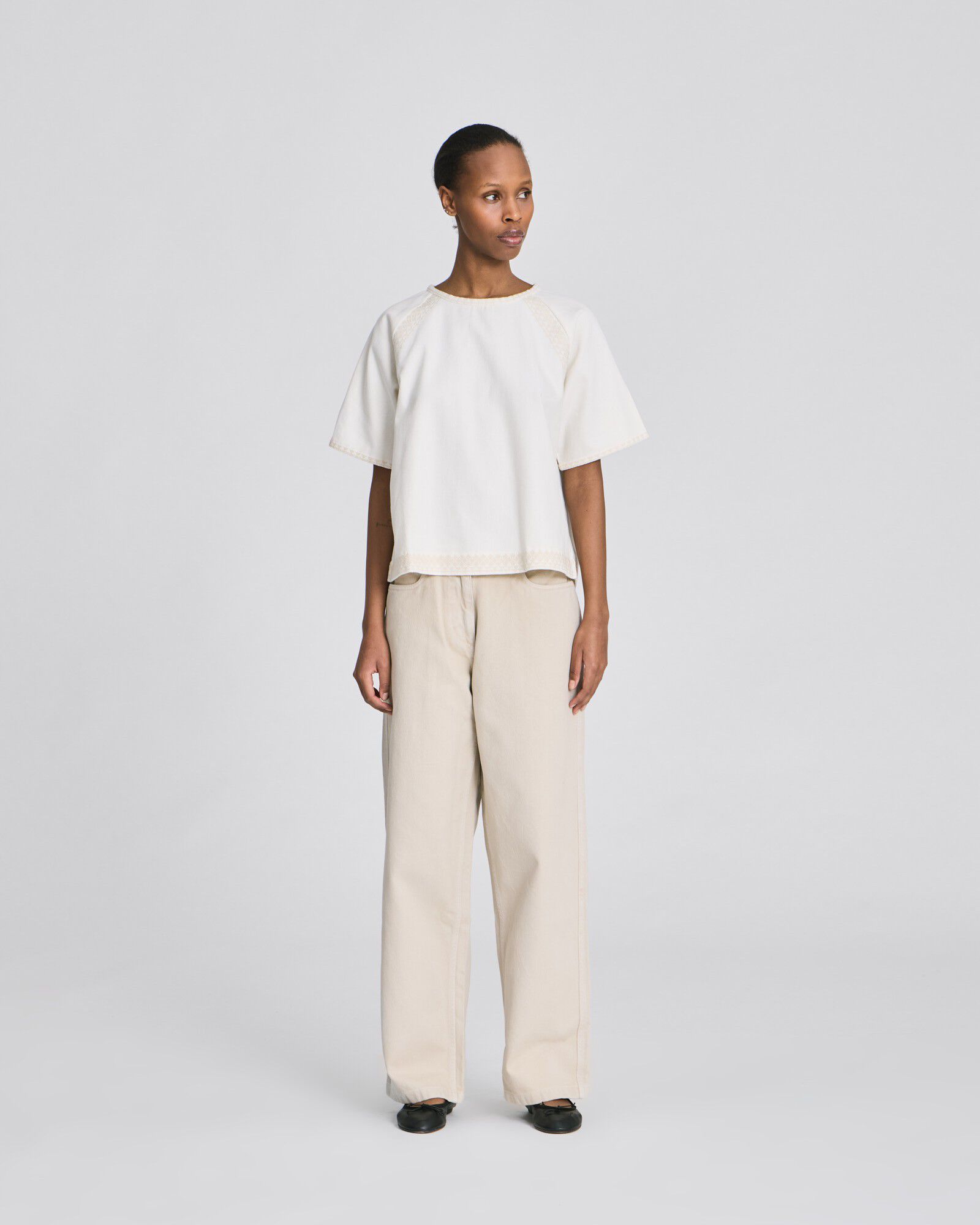 Angie S/S Cotton Twill Blouse