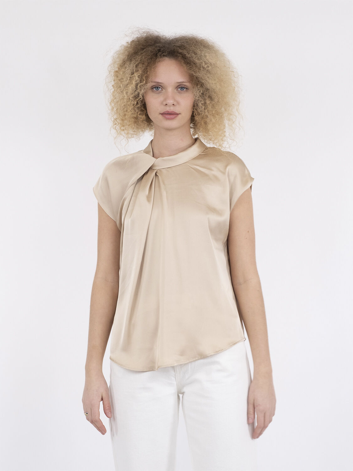 Fleur Drapy Satin Blouse