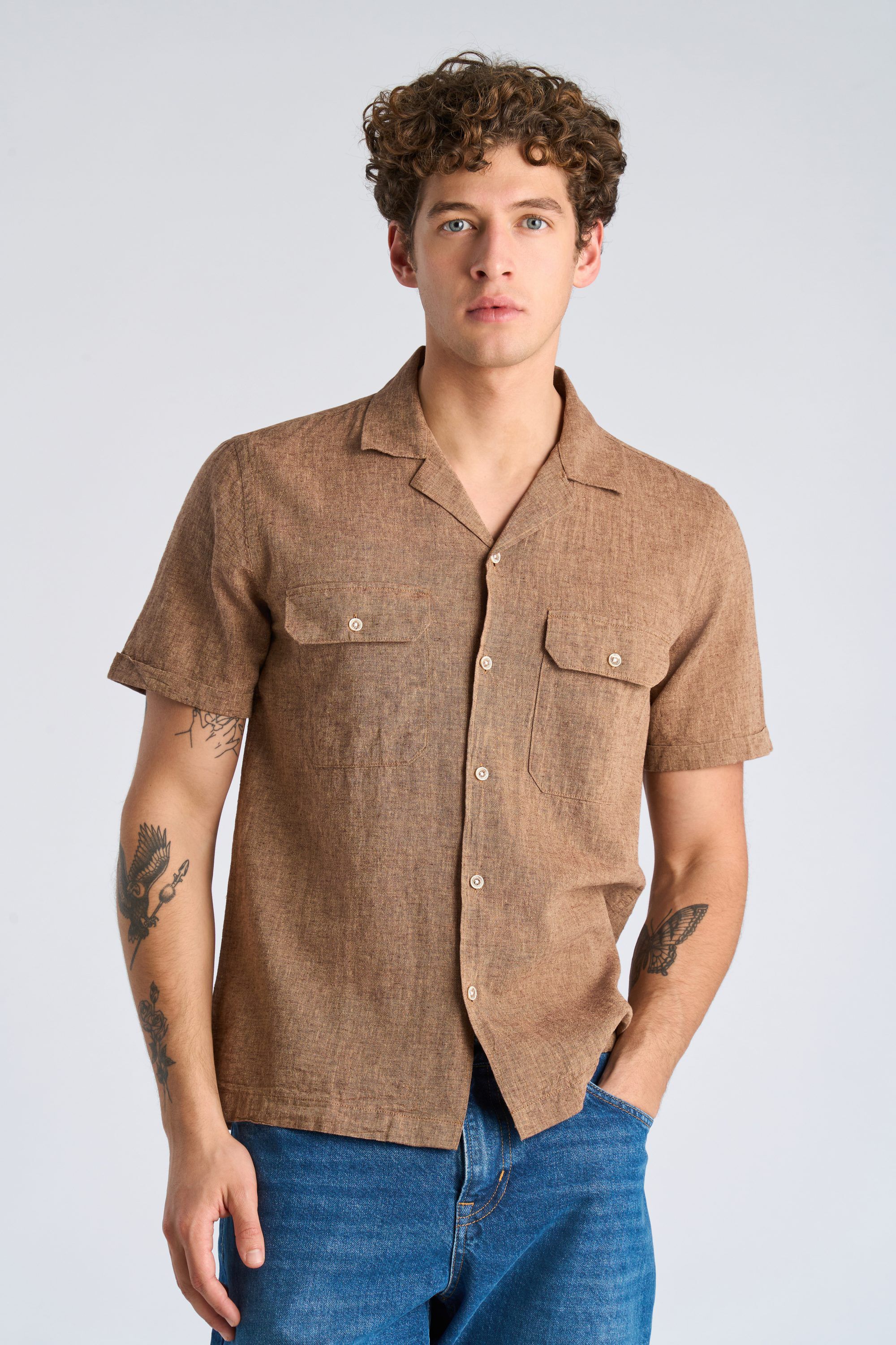 Cotton/linen resort shirt S/S