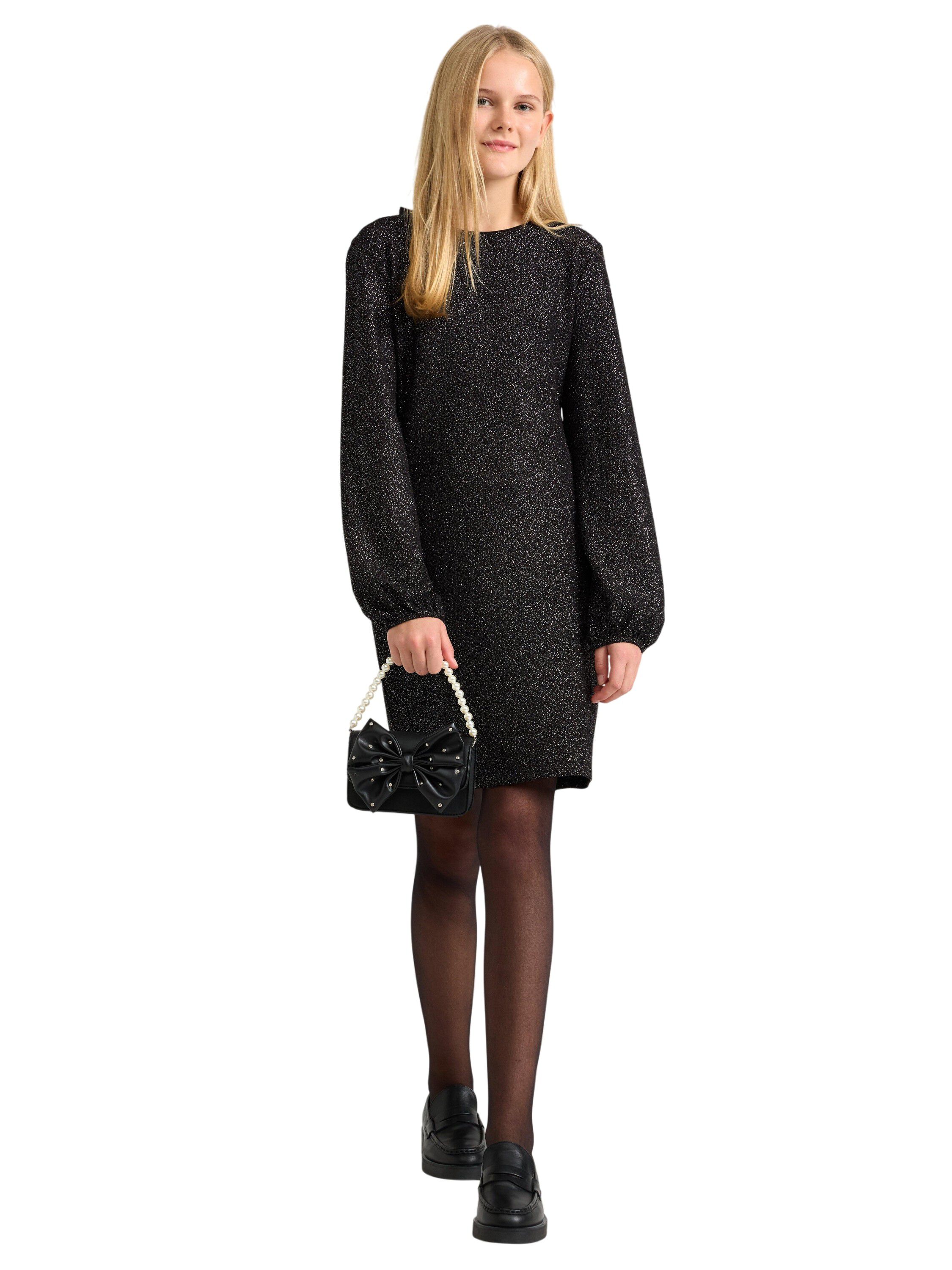 Long-sleeved dress in glittery jers