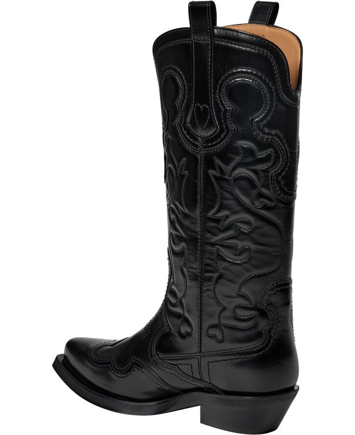 Mid Shaft Embroidered Western Boot