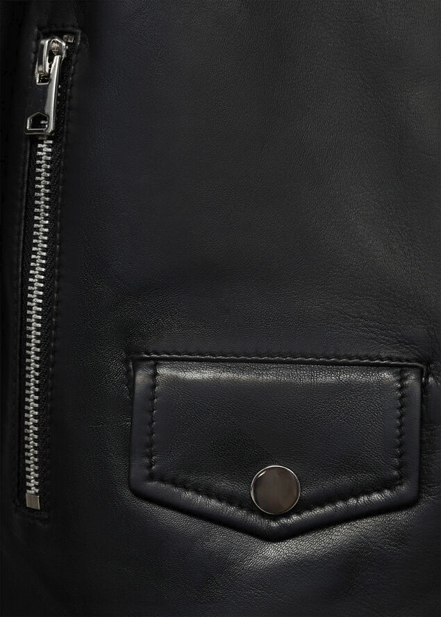 Leather biker jacket