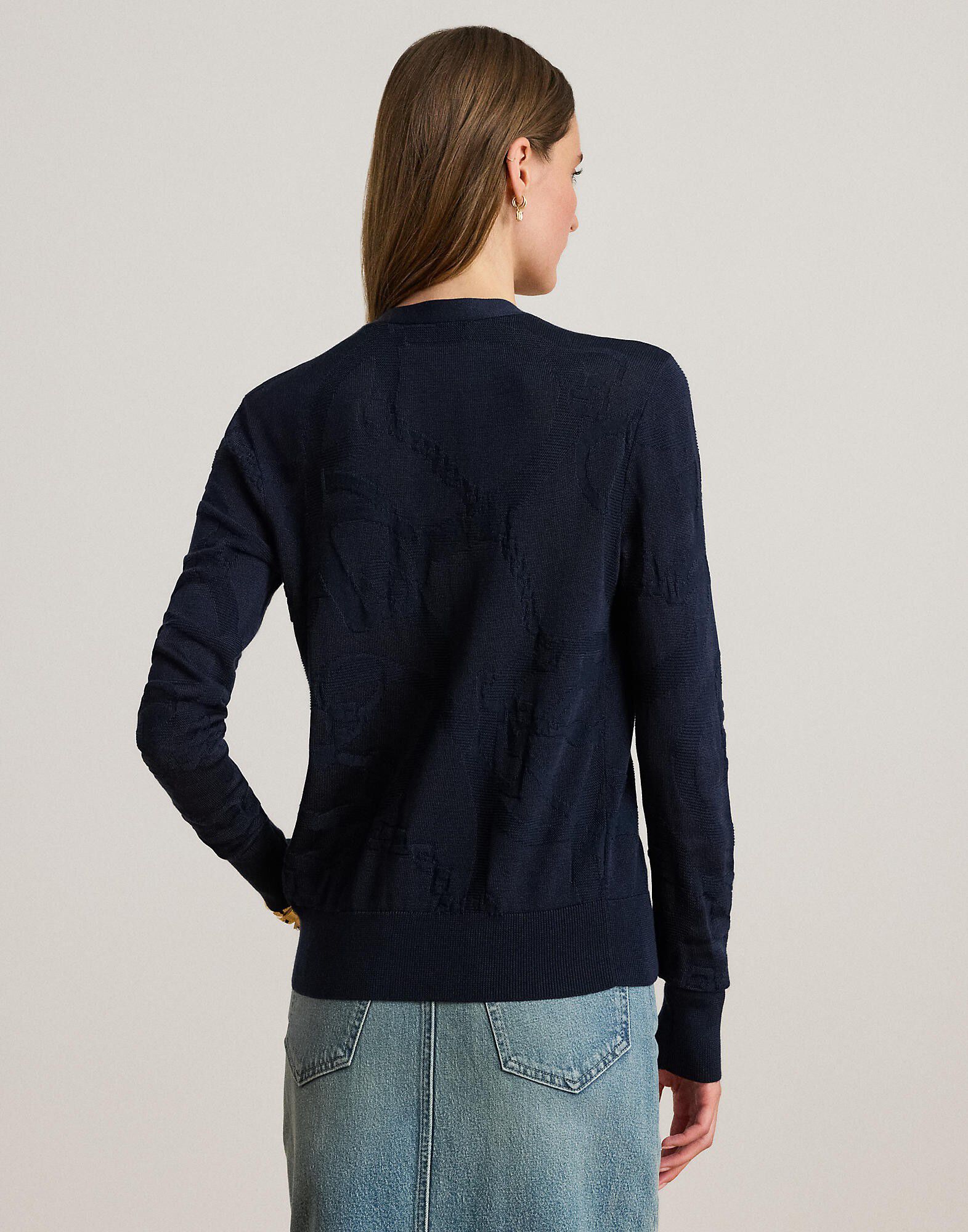 Belting-Motif V-Neck Cardigan