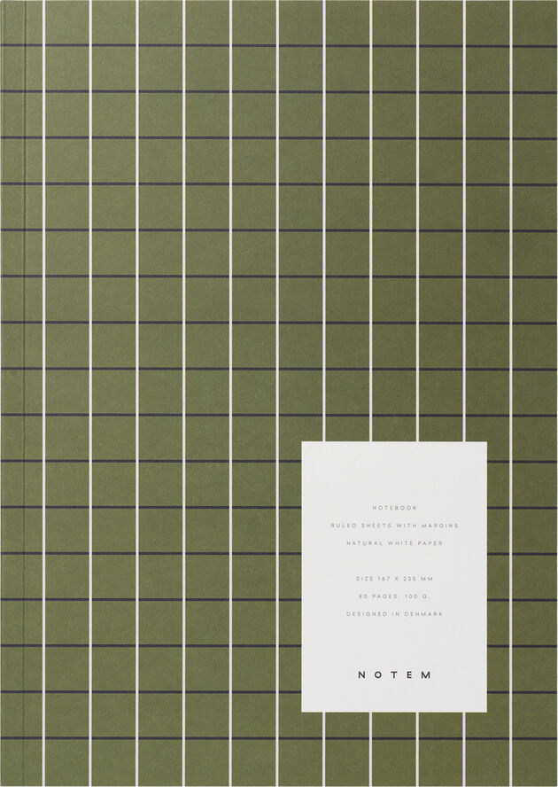 Medium notesbog, Grøn med tern
