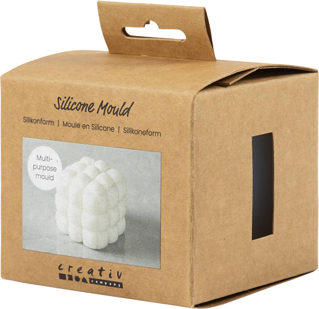 Silikoneform, Firkant med bobler, H: 5 cm, B: 6 cm.