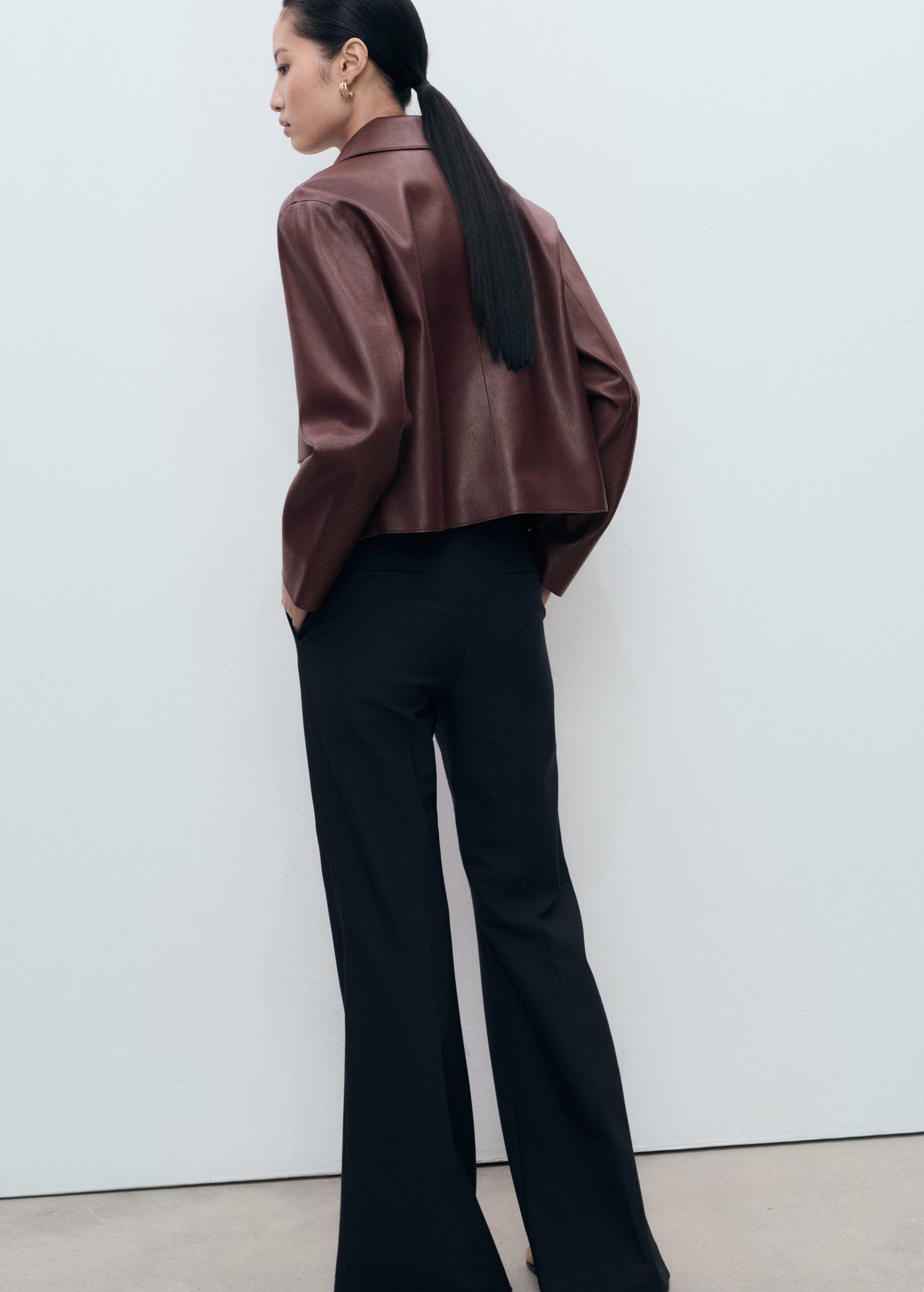 Leather-effect jacket with pockets