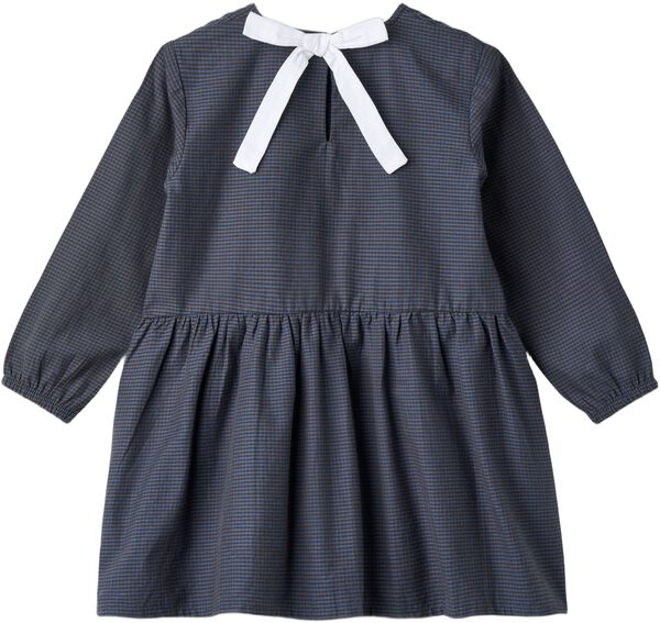 CHECKERED DRESS W. BACKSIDE BOW