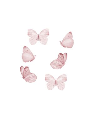 Wallsticker Sommerfugle, 6 stk.