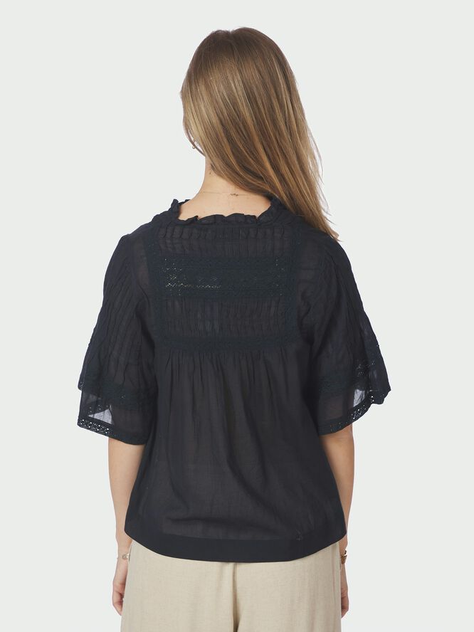Neo Noir Siama S Voile Blouse - Navy | Magasin.dk