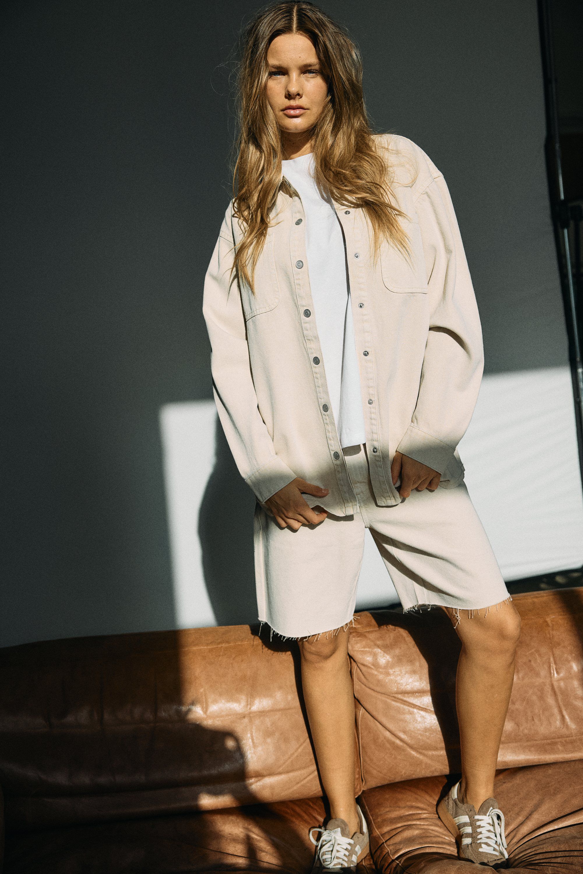 Nmalva L/S farvet skjortejakke i denim