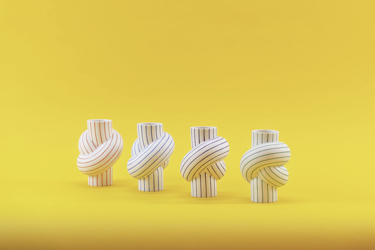 Vase 12cm, Blueberry, Node Stripes