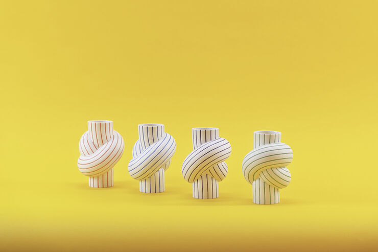 Vase 12cm, Blueberry, Node Stripes