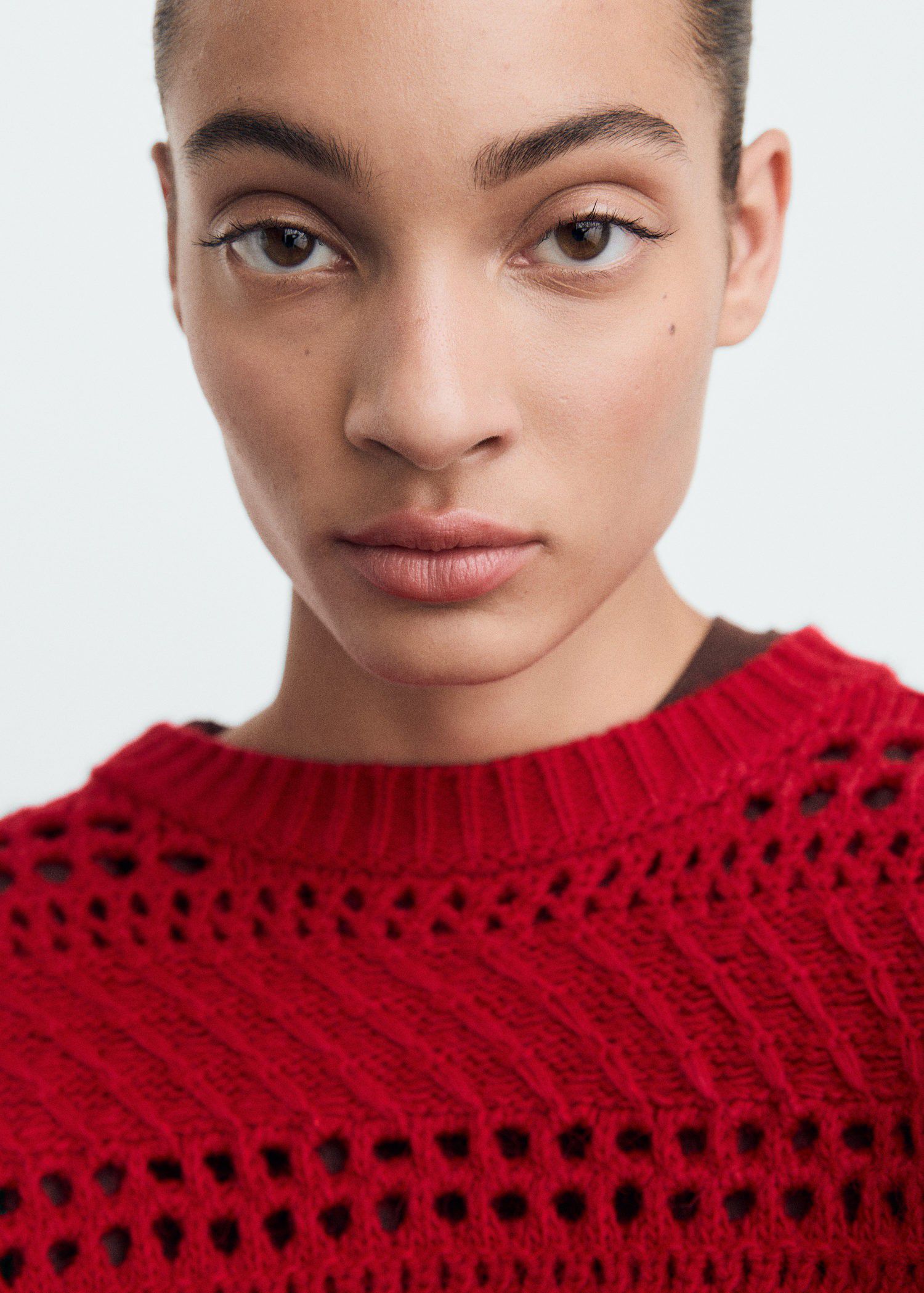 Openwork knit sweater