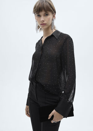 Semi-transparent studded shirt