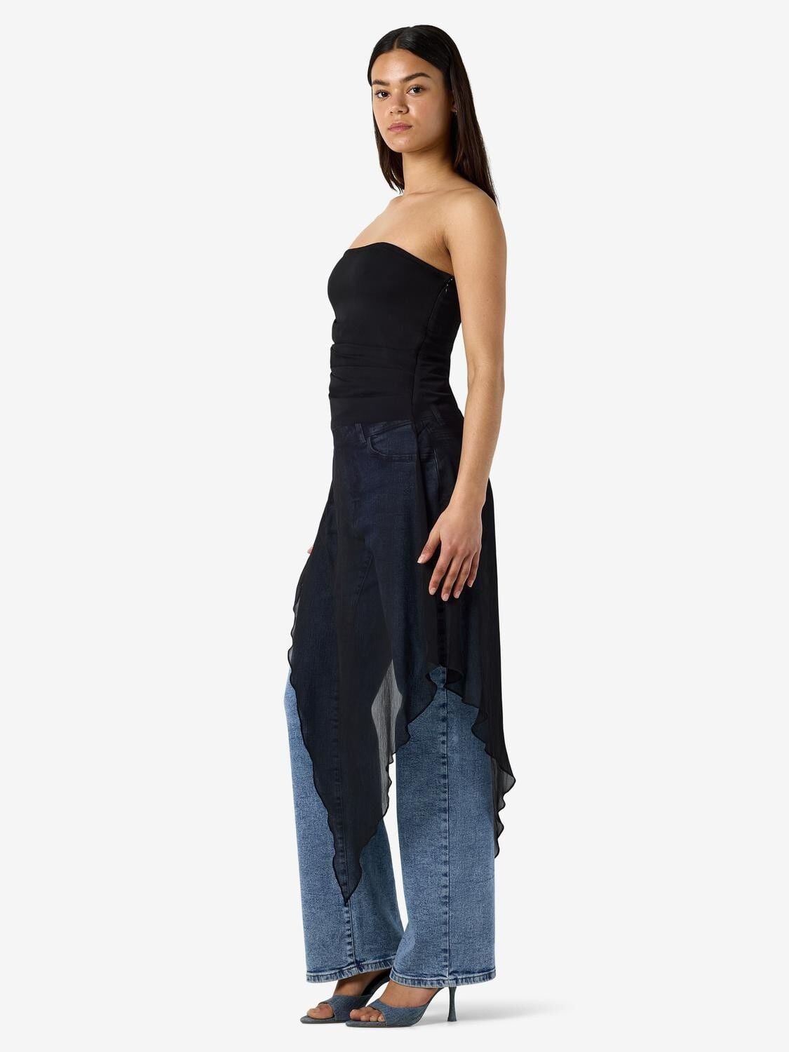 NMISABEL S/L CHIFFON BANDEAU TOP