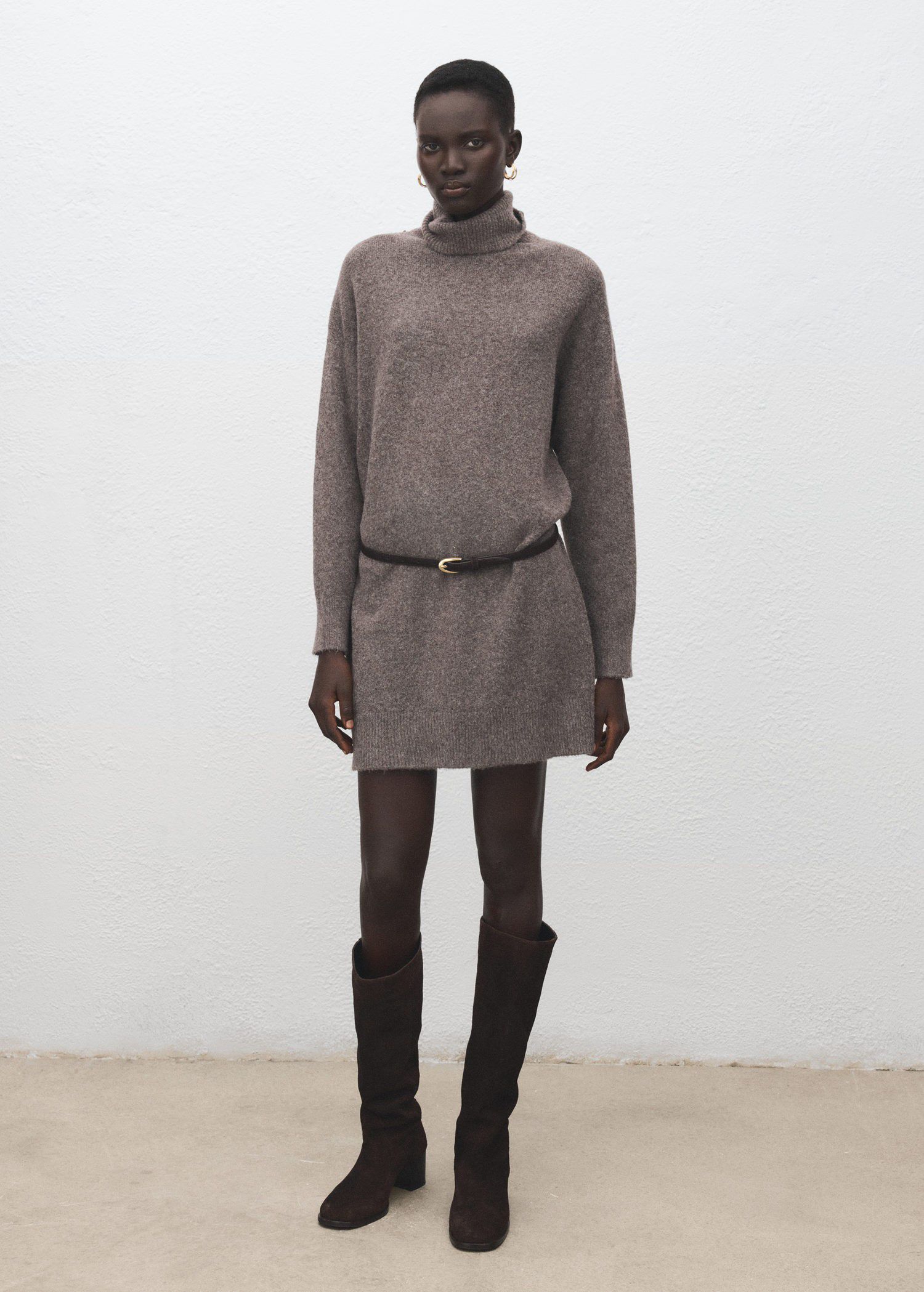 Knitted turtleneck dress