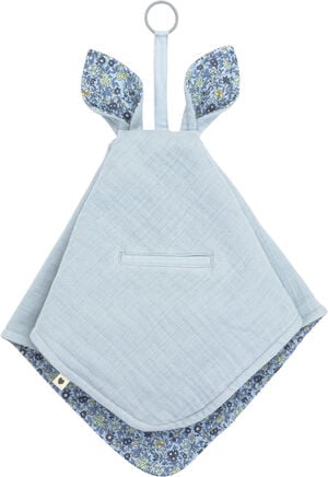 BIBS x Liberty Cuddle Cloth Kangaroo Chamomile Lawn Baby Blu