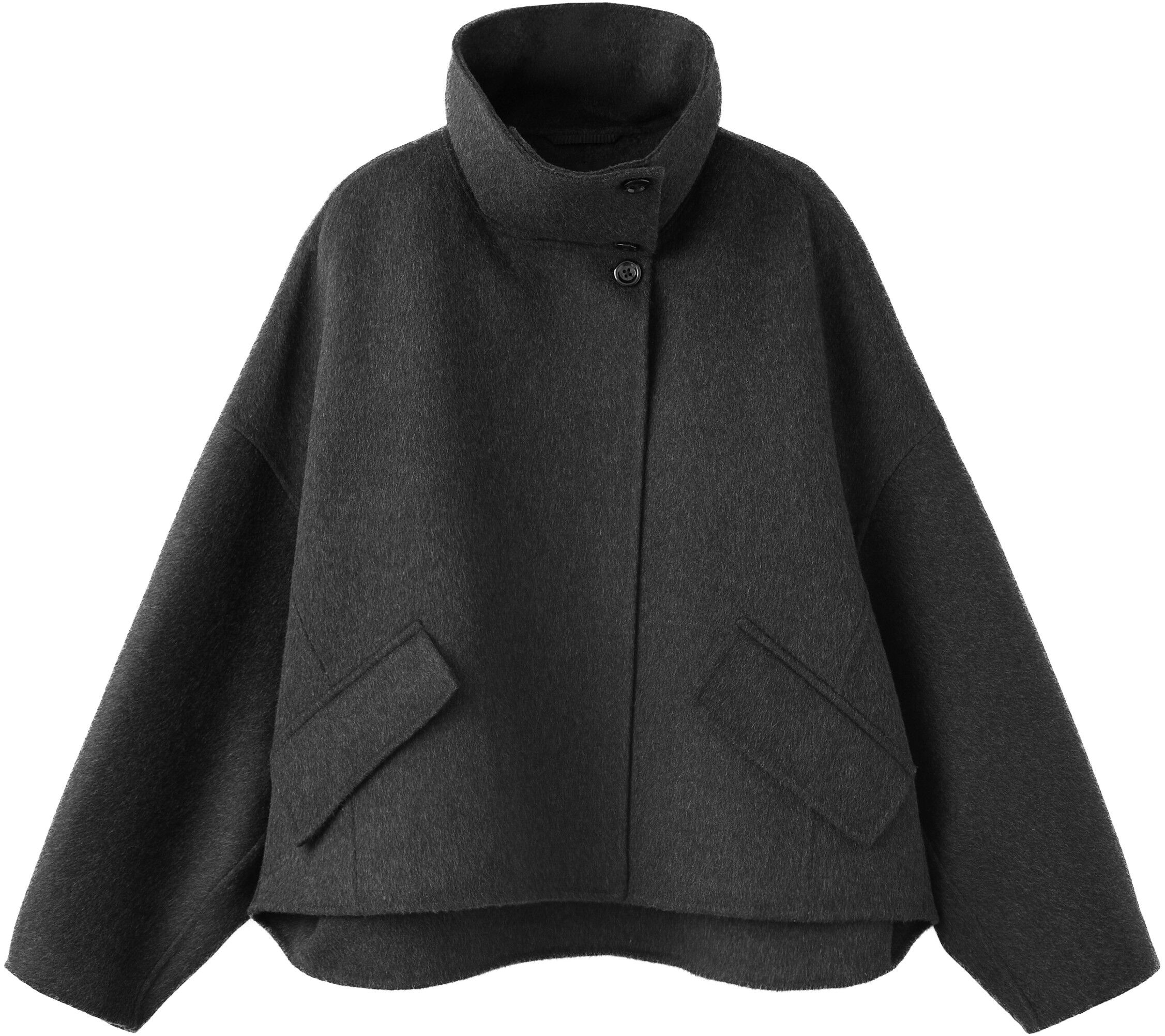 Wool funnel-neck jacket