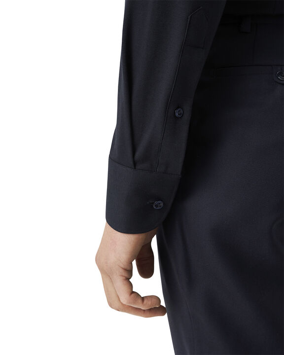 Contemporary Fit Navy Blue Solid Four-Flex Stretch Shirt