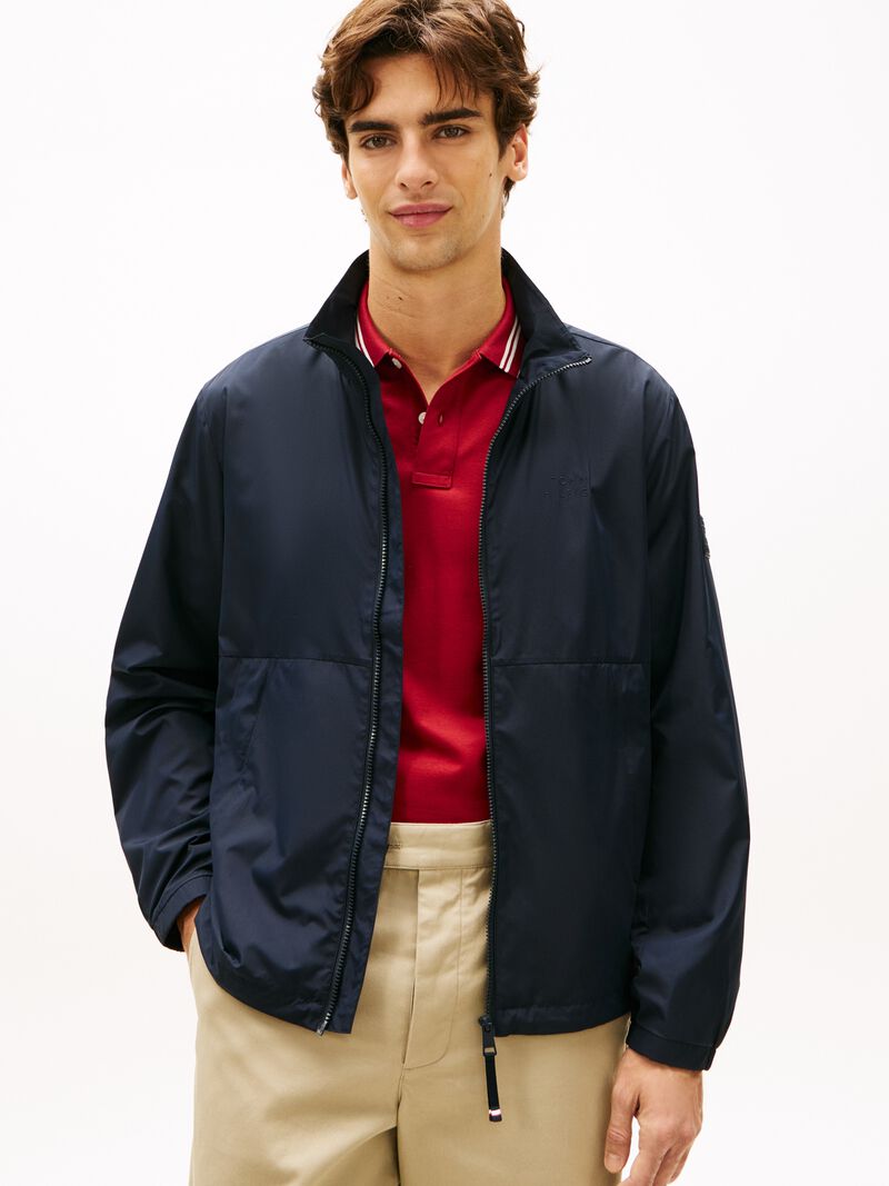 Water Resistant Tonal Logo Zip-Thru Jacket
