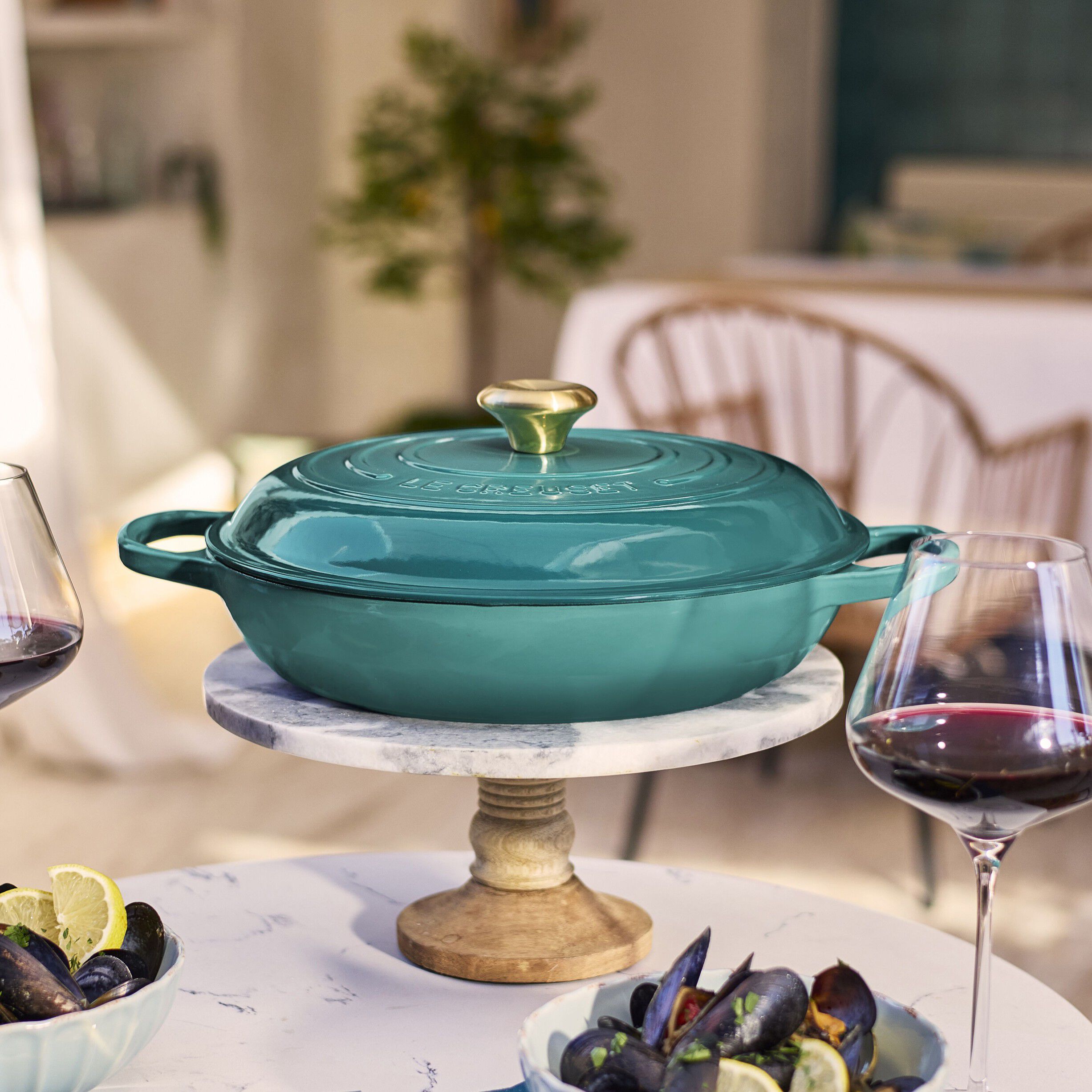 Le Creuset Signature st&oslash;bejern buffetgryde 30cm Bleu Riviera