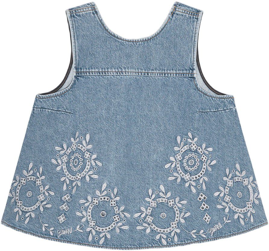 Broderie Anglaise Denim Top